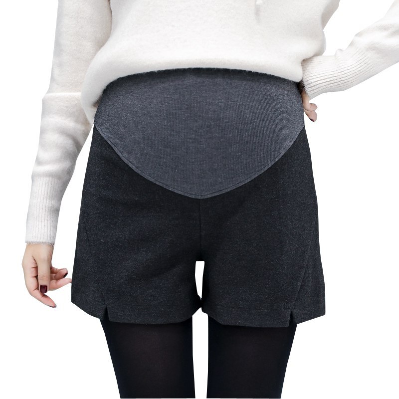 Gravida kvinnor byxor höst och vinter shorts koreanska versionen av vilda boots byxor gravida kvinnor ull hög midja gravid kvinna