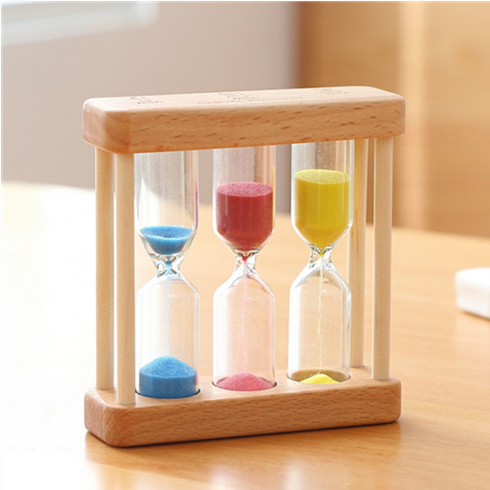 DIY Birthday Sand timer 1/2/3 minutes Japan style Wooden hourglass 1/3/5 minutes decoration timer on desktop