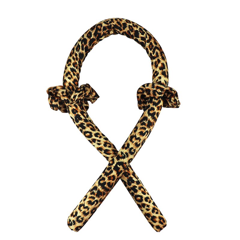 Wysokiej jakości jedwab pianka Curling Rod z klipsem miękka opaska nieopalany loki spania wstążka wałki do włosów narzędzia do stylizacji włosów DIY: Leopard