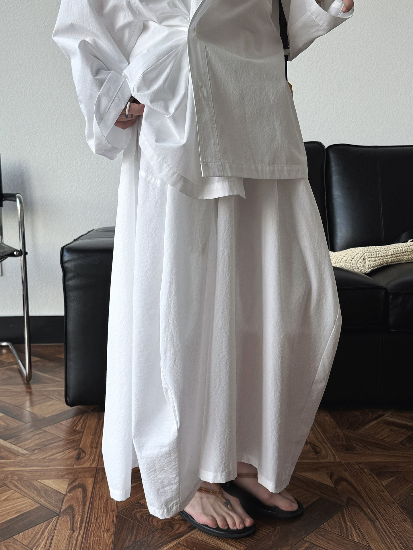 Lässiger, einfarbiger, lockerer Rock mit hoher Taille für Damen im Frühling und Sommer