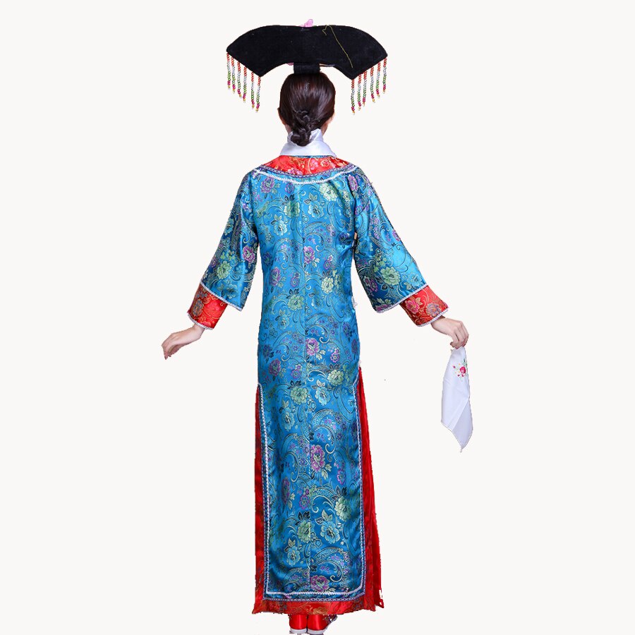 Chinese Ancient Traditional Infanta Dramaturgic Costume Qing Dynasty Robe Dress costume ball Costume