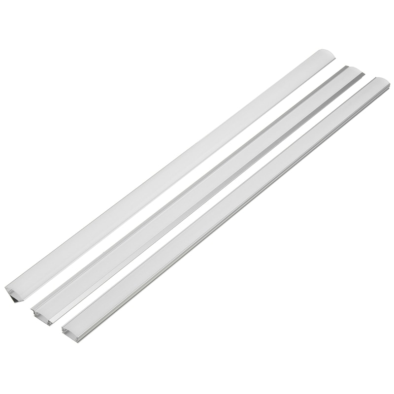 Barra de luz LED de aluminio plateado de 45cm con forma de U/V/YW, soporte de canal para Barra de luces LED, lámpara de gabinete