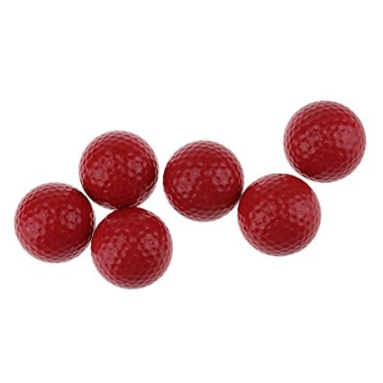 CRESTGOLF 6pcs/Pack Colorful Mini Golf Balls Two Piece Golf Practice Balls Training Golf Pelotas: Red