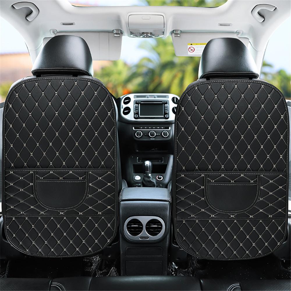 Funda protectora trasera para asiento de cuero PU, organizador para almacenaje impermeable para coche, alfombrilla antipatadas para niños, accesorios para coche