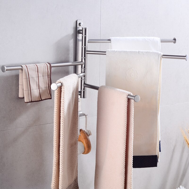 Handdoek Bar Holder Wall Mounted Beweegbare Handdoek Rail Hanger Rvs Badkamer Handdoekenrek Opknoping Houder Haak Magazijnstelling