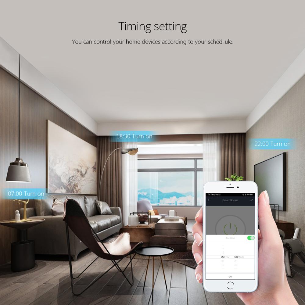 Tuya Plug Smart Wifi Adapter Power Energieverbruik Metering Functie Voor Thuis Werk Met Alexa Google Thuis 110V 220V