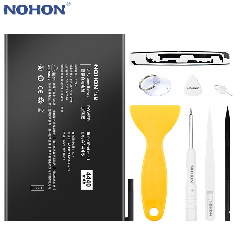 Original NOHON Battery For iPad Mini 1 A1455 A1432 A1454 Mini1 Replacement Tablet 4440mAh Real Capacity Bateria Free Tools