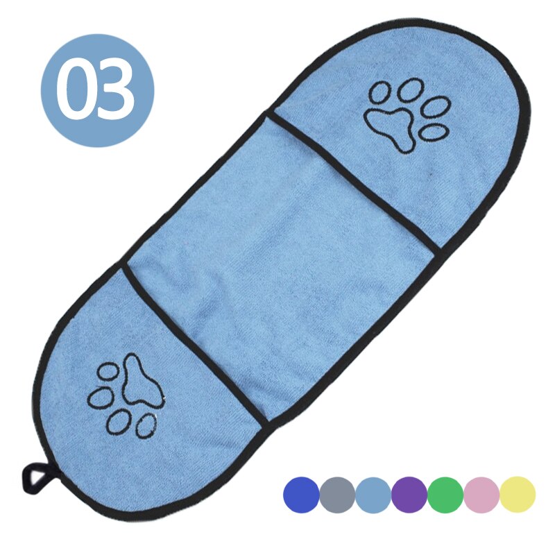 Toalla de baño de microfibra para perro, toalla de secado ultraabsorbente para cachorros y gatos pequeños, manta con bolsillo, bata de baño para perros grandes: sky blue