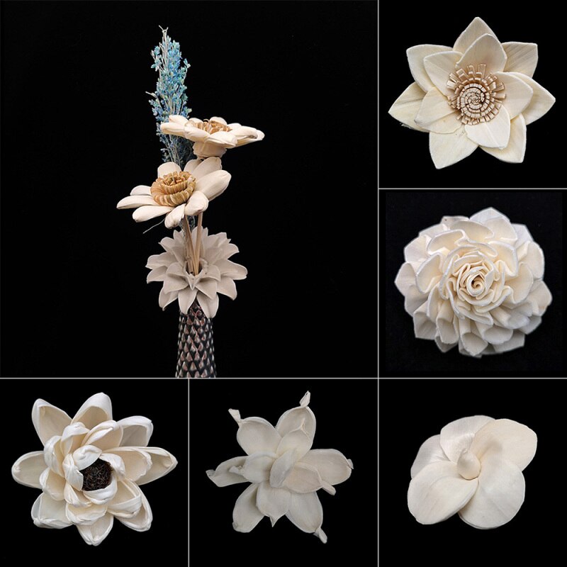 Multi-style Flower Shape No-fire Aromatherapy Rattan Reed Diffuser Accessories DIY Home Living Room Decoration
