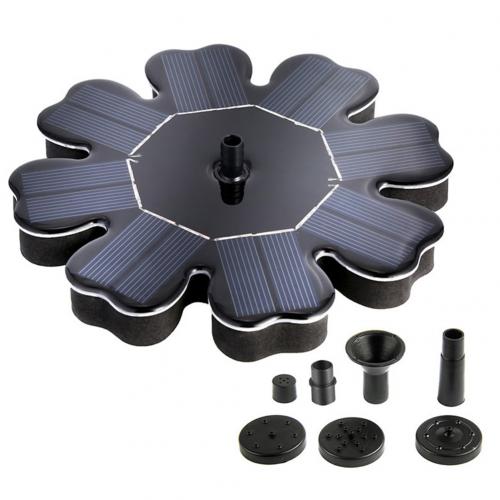 7 Nozzles Yard Water Pump Solar Panel Bird Bath Fountain Floating Flower Water Pump Garden Decor 8V 200mA: Default Title