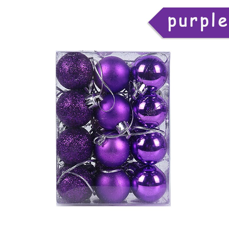 WEIGAO 24pcs Christmas Tree toys Decorations Ball Bauble Xmas Party Hanging Ball Ornaments Decorations for Home Year Navidad: 24pcs purple ball