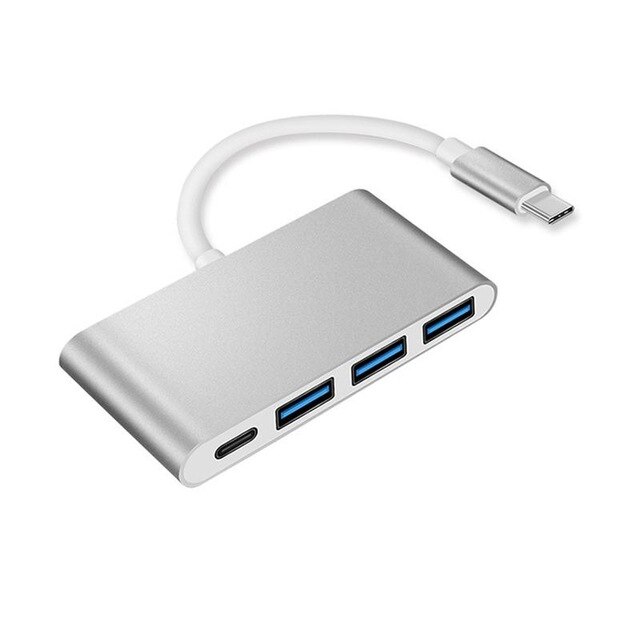 Usb tipo c 4 portas hub adaptador pd usb 3.0 usb 2.0 multiport usb divisor 5gbps super velocidade transferência de dados hub par: USB3.0 Sliver