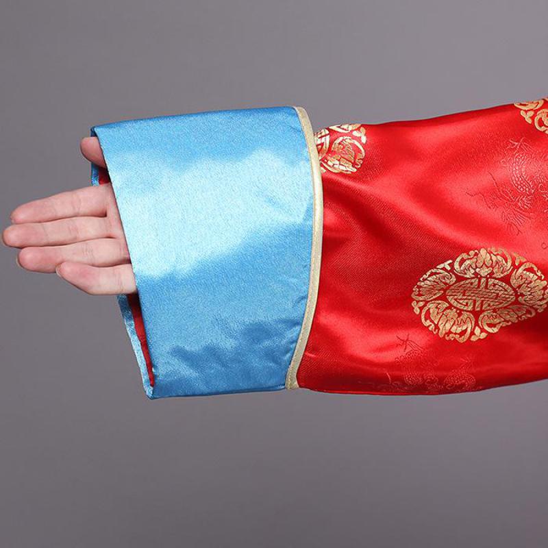 Hombres rojo ropa China de estilo antiguo ropa para Cosplay fantasma disfraz de Halloween cadáver China Qing dinastía eunuco Guerrero Bata