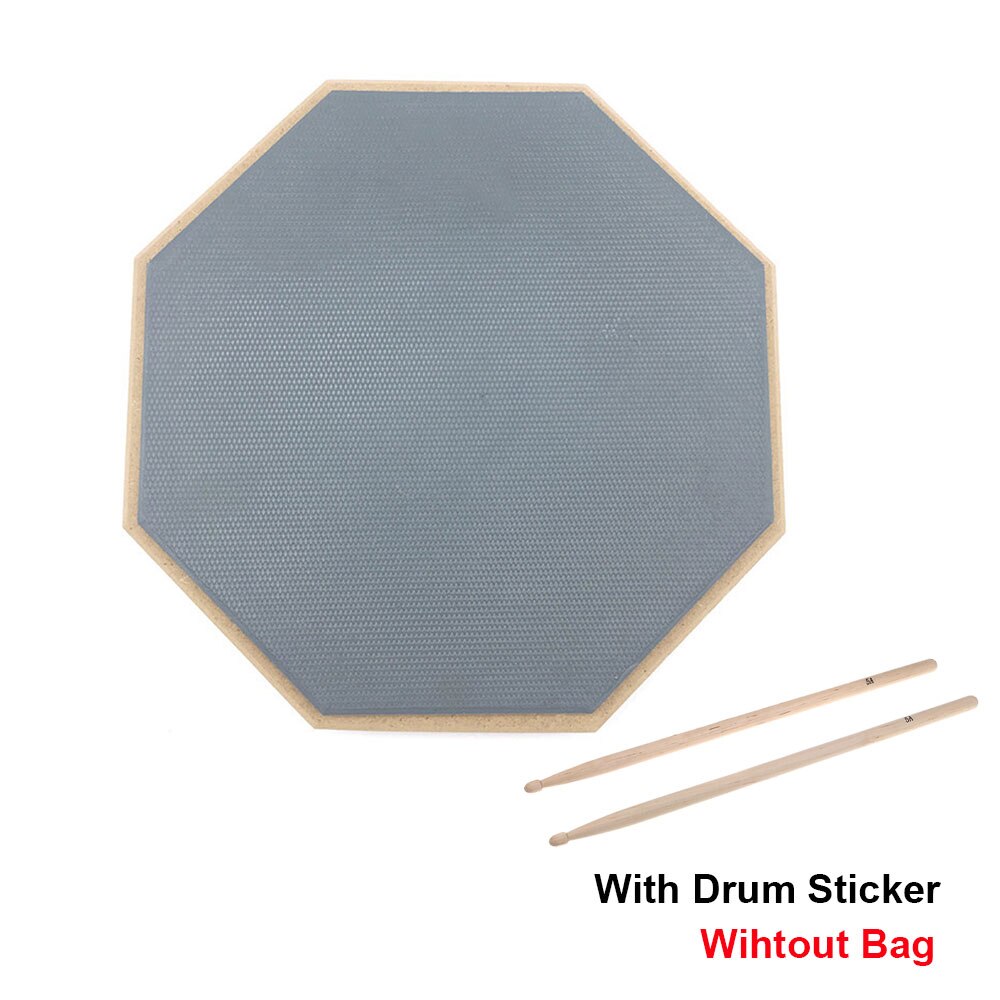 ammoon 12 Inch Drum Practic Pad Silent Drum Rubber Wooden Dumb Drum with Drumstick Carry Bag Support purchase: grey 8 INCH