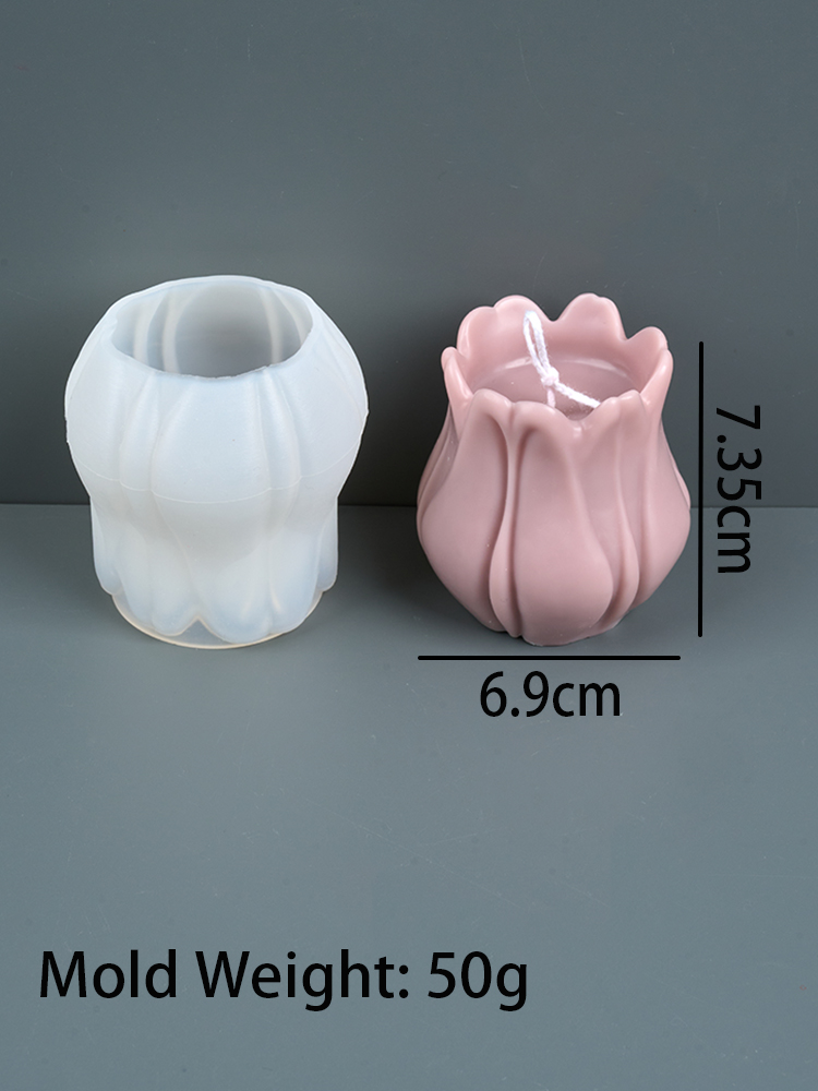 Candelabro de Corolla de tulipán, molde de silicona DIY con forma de flor, adorno, vela, manualidades, fabricación de jabón, yeso, moldes de fundición de resina, decoración del hogar: Default Title