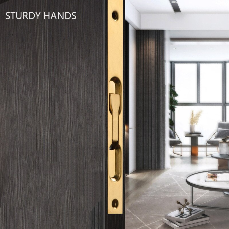 Household Stainless steel Hidden Security door latch Indoor wooden door concealed bolt Sliding Door Lock Furniture hardware