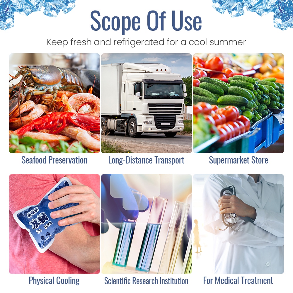 Ice Pack bag Reusable Self-priming Icing Cooler Bag Pain Cold Compress Drinks Refrigerate Picnic Food Keep Fresh Ice Packs