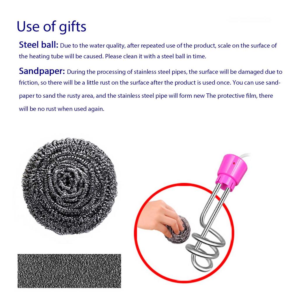 1500W 110V Water Heater Portable Electric Immersion Water Boiler