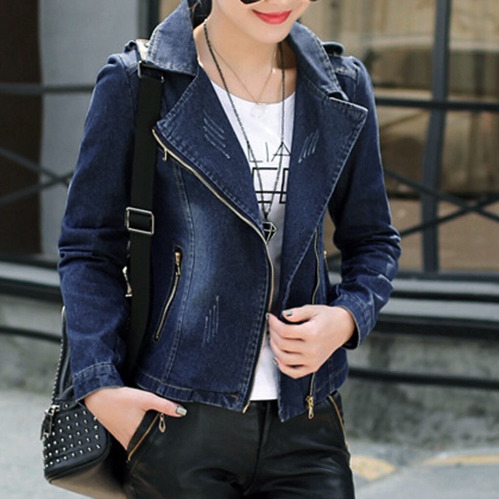 Vrouwelijke Jas Herfst Mode Vrouwen Mode Revers Solid Casual Denim Knoppen Korte Jeans Jacket Vest Coat Uitloper #45
