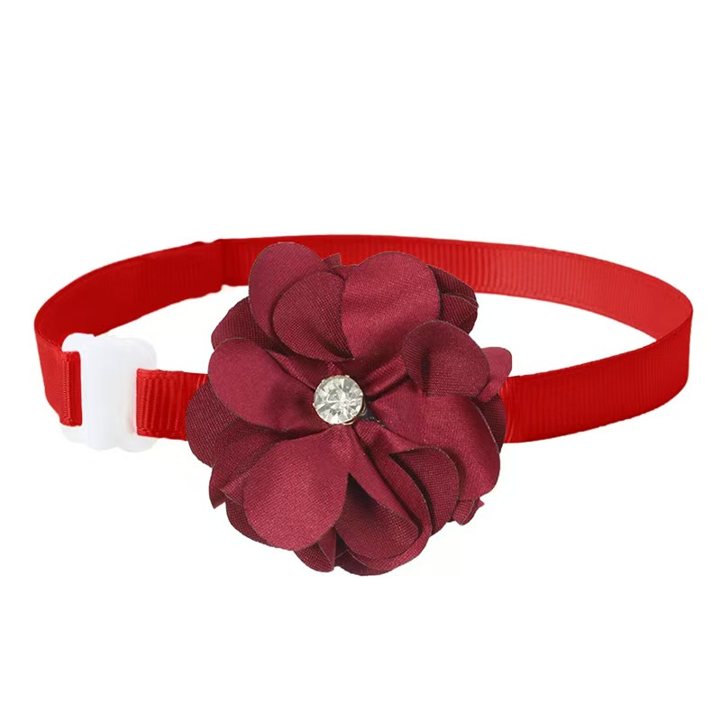 1/6 Uds. Collares para perros hechos a mano, pajaritas ajustables con flores para perros, corbatas de encaje para perros, pajaritas para mascotas, accesorios de aseo para perros: Gris