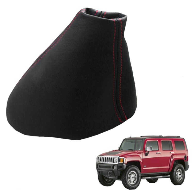 per hummer H3 2005-2011 auto Cambio Automatico di Avvio Del Cambio Della Polvere Della Copertura del Cambio in Pelle di Copertura Del Cambio rosso cucire