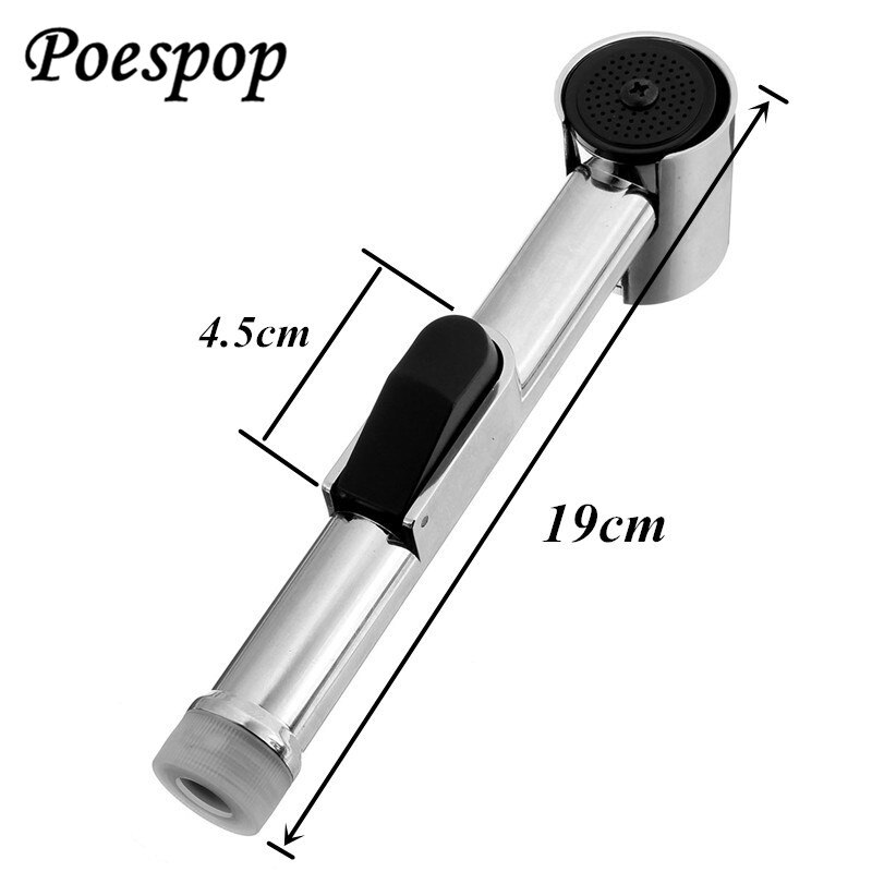 Posepop Hand Held Bidet Douchekop Sproeier Douchekop Chroom Abs Sproeier Badkamer Bidet Shattaf Spray