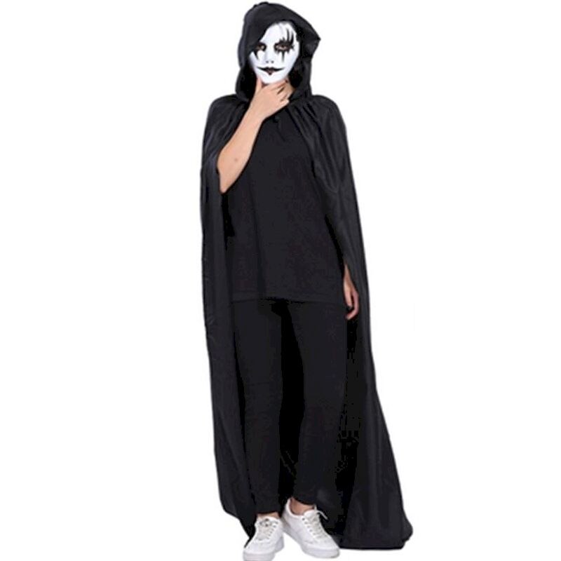Nicemix halloween kostuum vrouw en kinderen cosplay grim reaper mantel vampier cosplay kleding dag van de doden duivel zwarte print