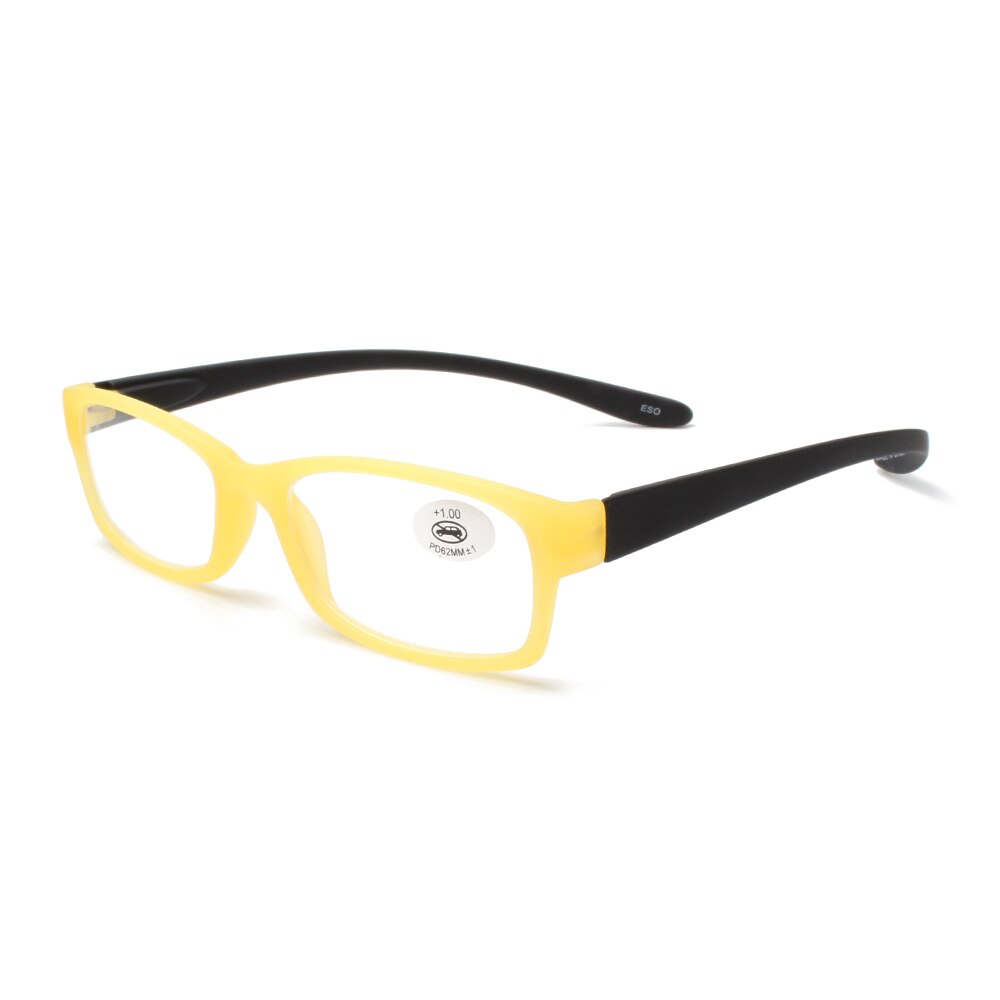 OUTMIX Lesbriller - Antirefleks HMC - CR-39 Glass 53mm - Unisex med lange stenger: Gul / +250
