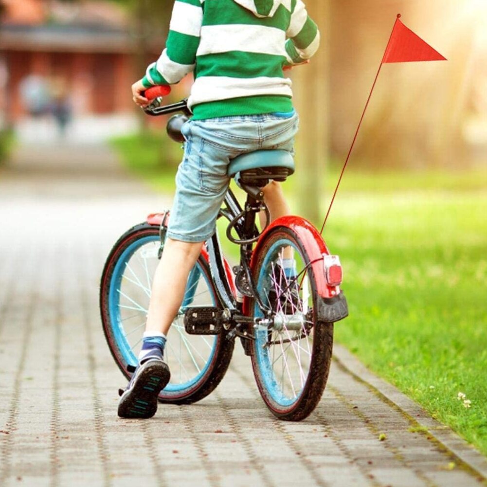 1.2M Veiligheid Vlag Driehoekige Fiets Kinderen Fiets Banner Met Montagebeugel Fietsen Draagbare Stofdicht Fietsen Onderdelen