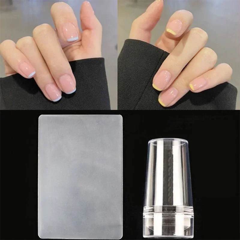 Silicone Transparent Template Seal Stamper Scraper Stamping French Manicure Plate Stamp Stencil Nail Stamp Art Embossing Tools