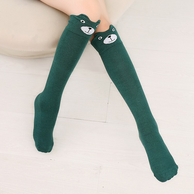 Chaussettes hautes en coton pour bébé filles chaussettes longues dessin animé mignon enfants chaussettes enfant en bas âge chaussettes de danse jambières pour les filles de 3-12 ans chausette bebe fille chaussette garc: 02-04