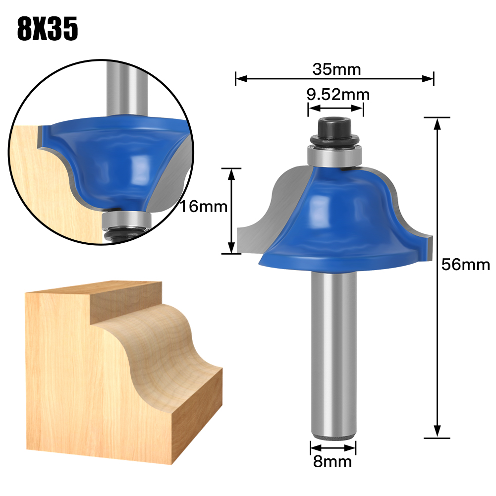 Roman Ogee Edging and Molding Router Bit - Medium -8" Shank CNC tools solid carbide: 33mm