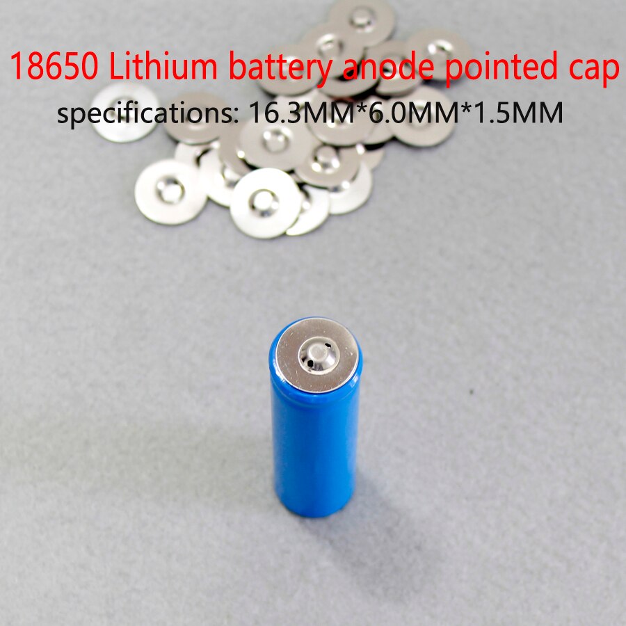 Tapa de batería de litio 18659, accesorios de batería, Punta puntiaguda, polo positivo, tapa positiva de batería de acero inoxidable