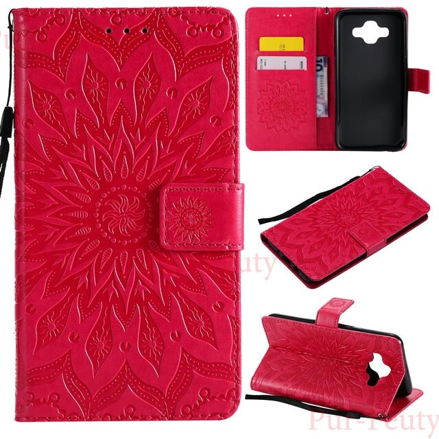 Coque pour samsung galaxy  j7 neo  j701 j701f/ ds  j701mt coque flip cover 3d peinture portefeuille pour sm -j701f/ ds sm -j701mt sm -j701m: Étui rouge