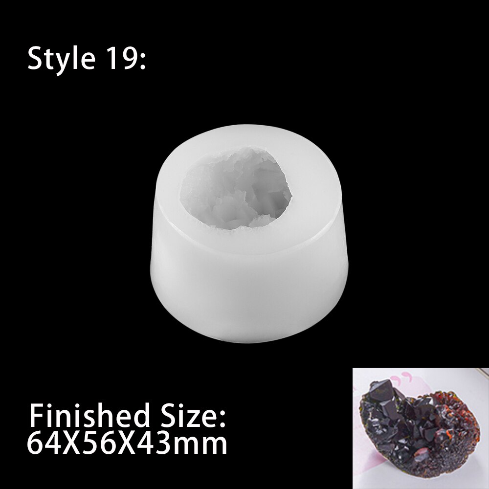20 stylów wyczyść rudy bryła kryształowa epoksydowa formy żywiczne różne kształty Spar dla żywicy epoksydowej odlewania formy biżuteria silikonowa Making: style 19