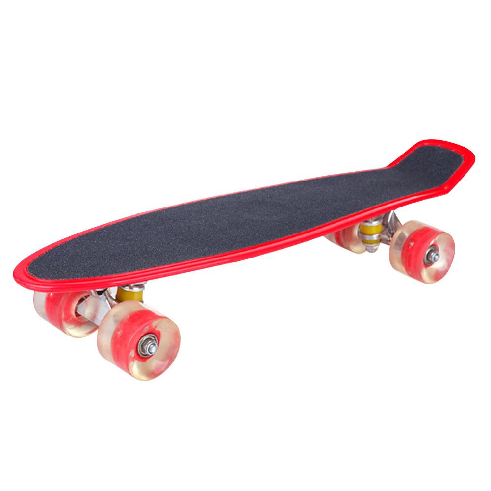 22 Inch Skateboard Cruiser Board Penny Board Longboard Skate Jongens Meisjes Led Licht: Red