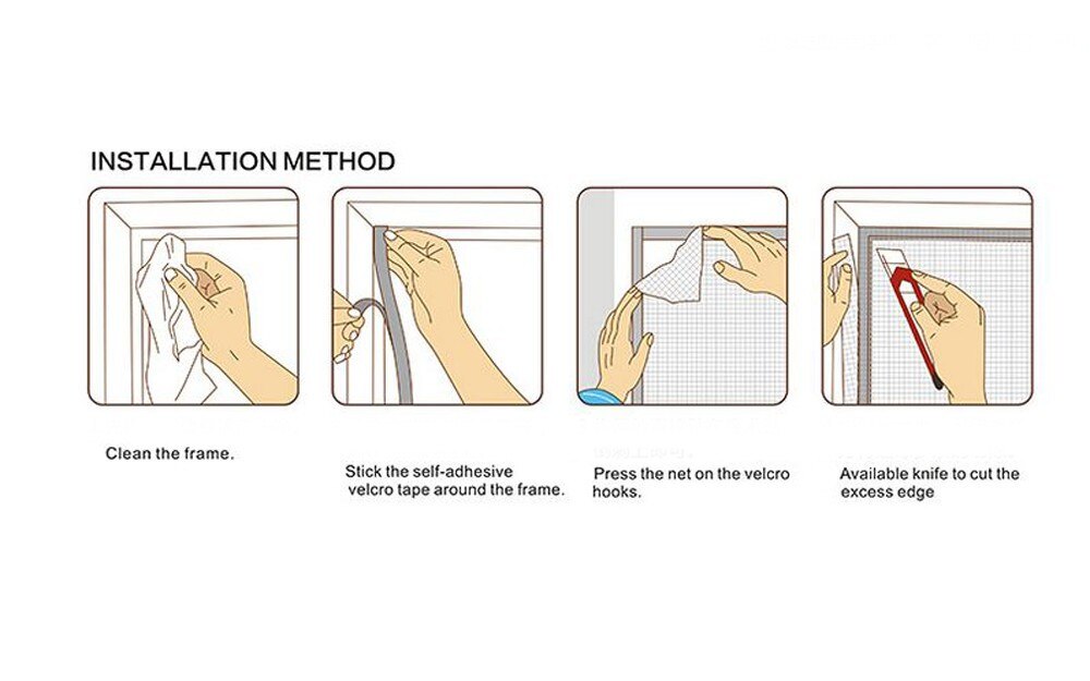 Self-adhesive Anti-mosquito Net Flyscreen Curtain Insect Fly Mosquito Bug Mesh Window Screen 1.3M X 1.5M Home Supplies