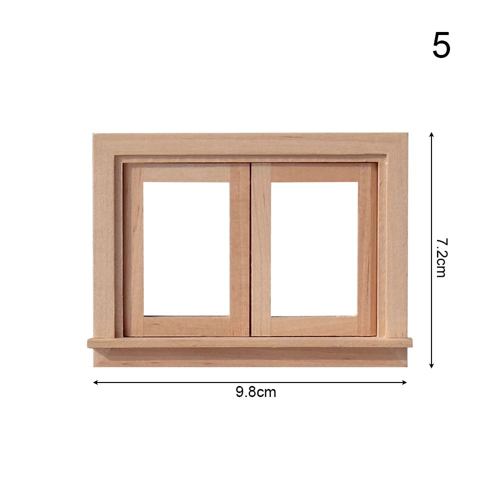 8 Stile Puppenhaus möbel Miniatur puppen zubehör Puppenhaus fenster Glasplatte Holzrahmen Puppen möbel: Grau