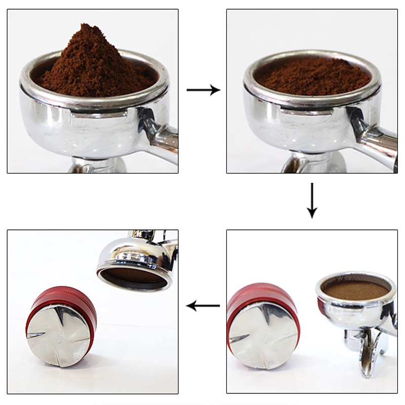 51mm 304 Stainless Steel 3 Angle Coffee Tamper and Flat Coffee Tampers With Double Coffee Mat