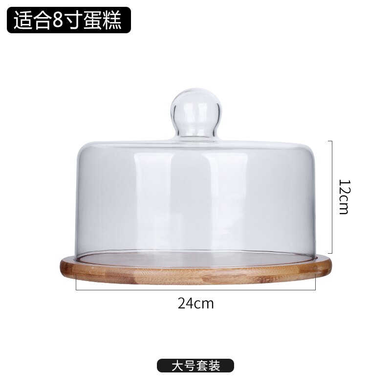 Afternoon Tea Cake Stand Vintage Hout Glas Fruit Dessert Snoep Snack Cake Stand Woonkamer Ondersteuning Gateau Servies DG50TD: 24cm
