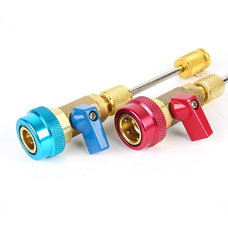 Adaptador de refrigerante de baja/alta presión para coche, herramienta de extracción de núcleo de válvula de aire acondicionado, R134a, 2 uds.