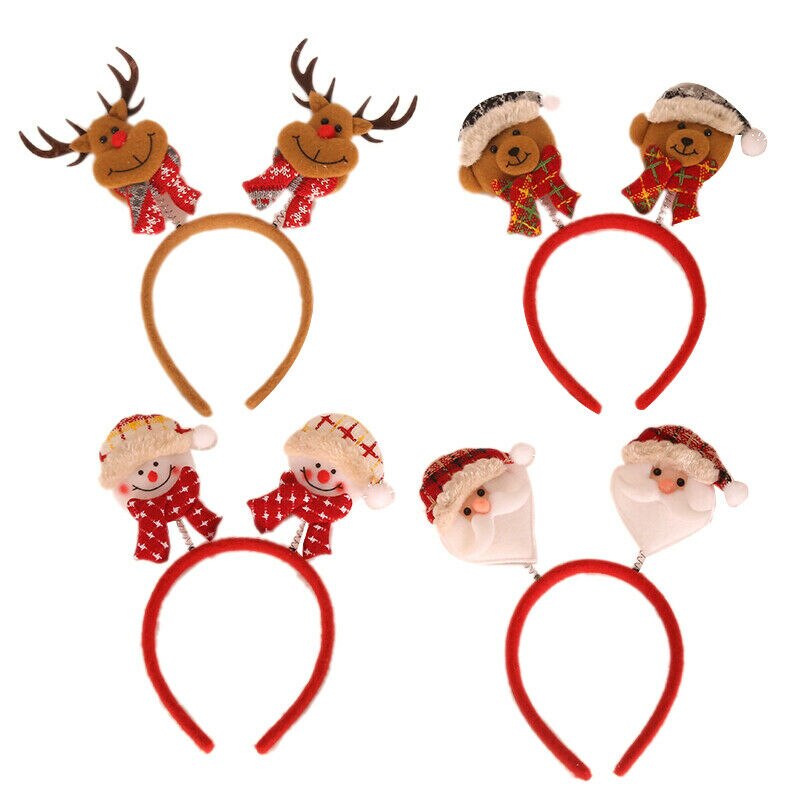 Juleindretning pandebånd hat xmas hårbånd hovedbøjle hovedbeklædning hoop hjorte gevir kostume øre fest hår pandebånd prop