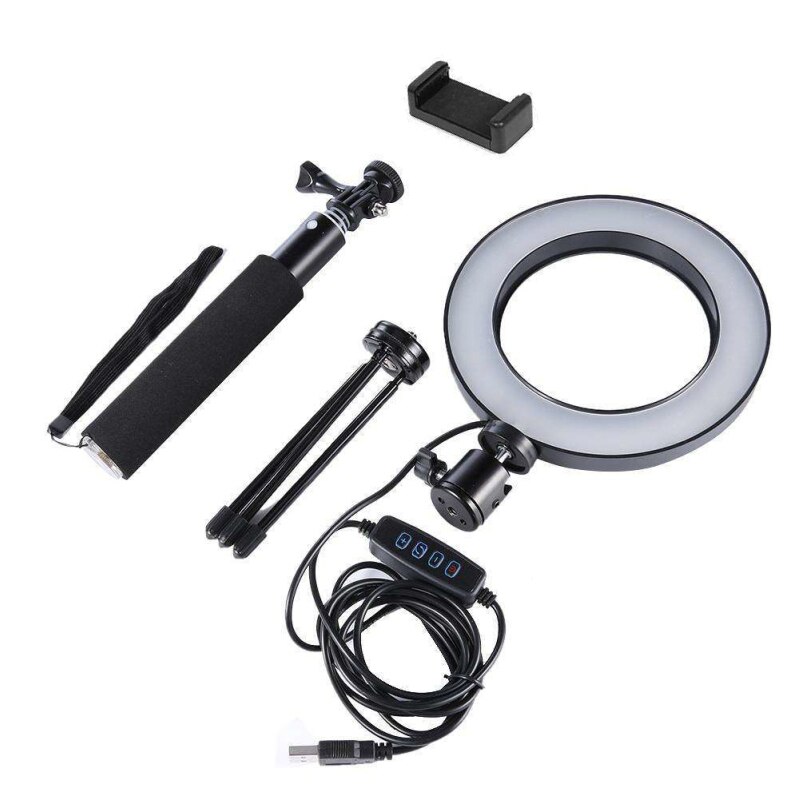 VELEDGE – éclairage Ring Light LED en forme d&#39;anneau réglable, lampe de remplissage pour vidéo de maquillage en direct, alimentation USB, lumière annulaire réglable avec large plage