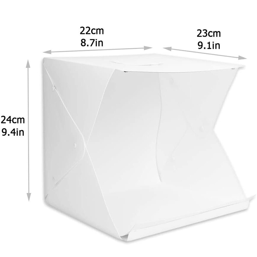 Fotostudio lysboks bærbar softbox lysboks telt med 6 farver baggrunde til studio fotografering boks led lys 24*23*22cm