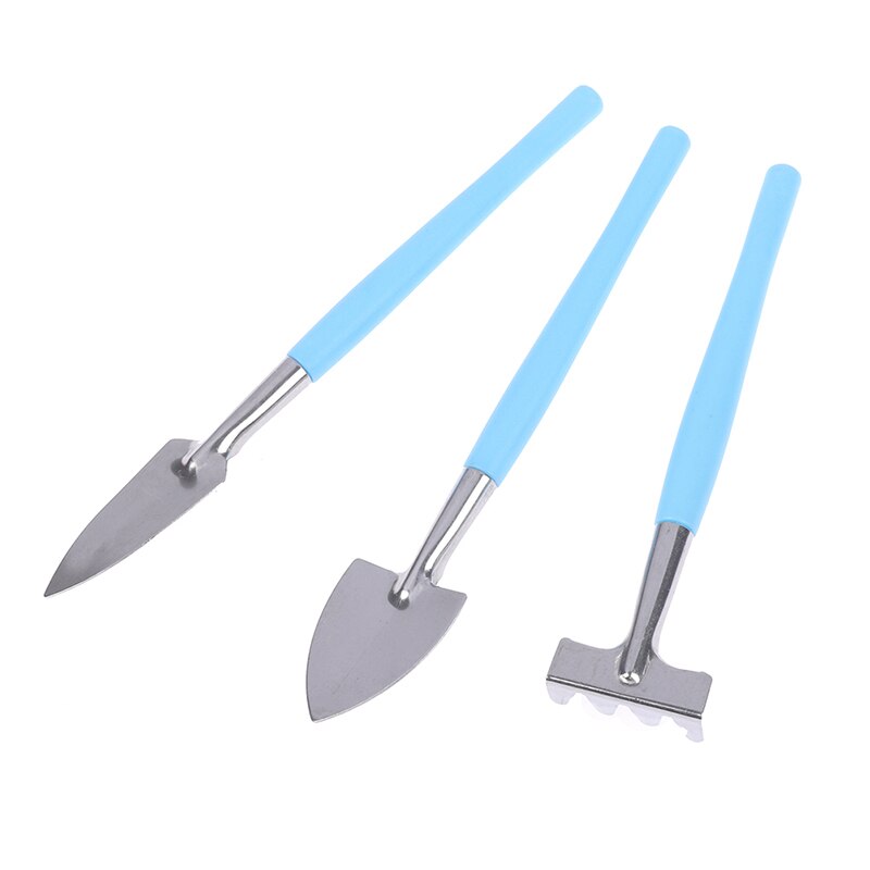 1/3/5pcs Shovel Rake Planting Tools Combination Home Gardening Tool Set Balcony Home-grown Mini Digging Suits: 3pcs blue
