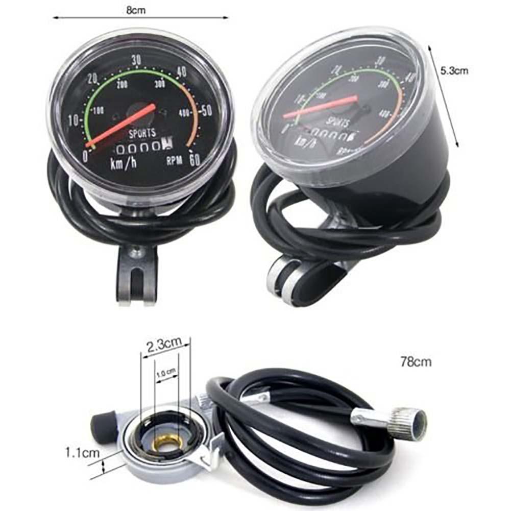 Bicycle Stopwatch Mechanical Classic Retro Bike Speedometer Bike Wired Milometer for 26/28/29/27.5inch Bike Bicycle Accessories