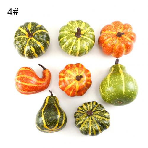 6/8/12Pcs Artificial Pumpkins Harvest Props Home Halloween Thanksgiving Decor: 4