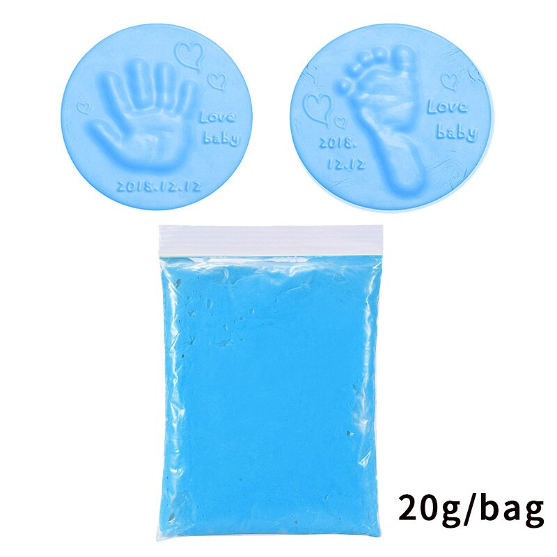 Kit de impresión de huella de mano para bebé recién nacido, almohadillas de tinta no tóxicas, seguro, recuerdos para niños, accesorios para el cuidado del bebé: A-Blue
