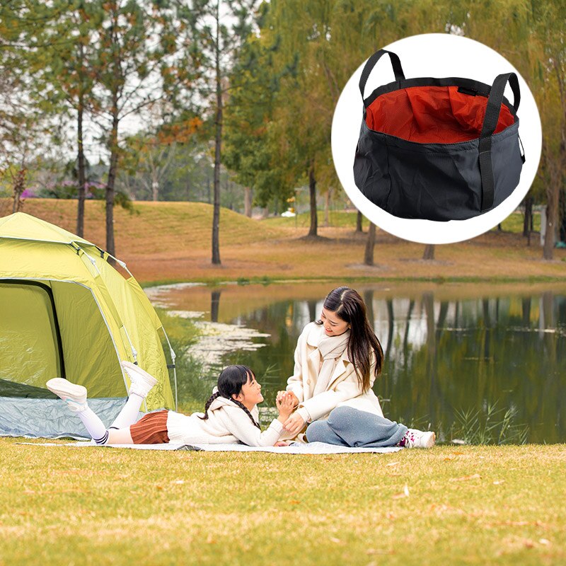 Lavabo plegable de 8,5 L, lavabo portátil para exteriores, bañera plegable para Camping y senderismo, lavabo plegable para viajes, lavabo para campamento
