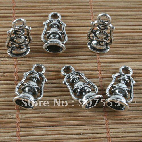16 stks Tibetaans zilver twee kanten oude kerosine lamp hanger h0219